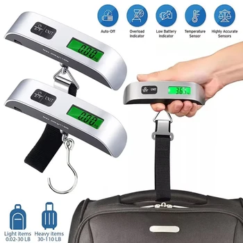 Gepäckwaage 110lb 50kg Digitale Handgehaltene Tragbare Hängewaage für Reisekoffer