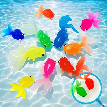 Kinder 6 Teile/satz Kawaii Simulation Gummi Goldfisch Baby Bad Wasser Spielen Spiele Spielzeug für Kinder