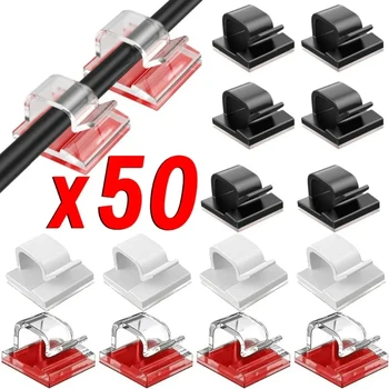 Kabel Organizer Clips Draht Wickler Halter Schutz USB Kabel Management Klebe Haken Schreibtisch Klemme