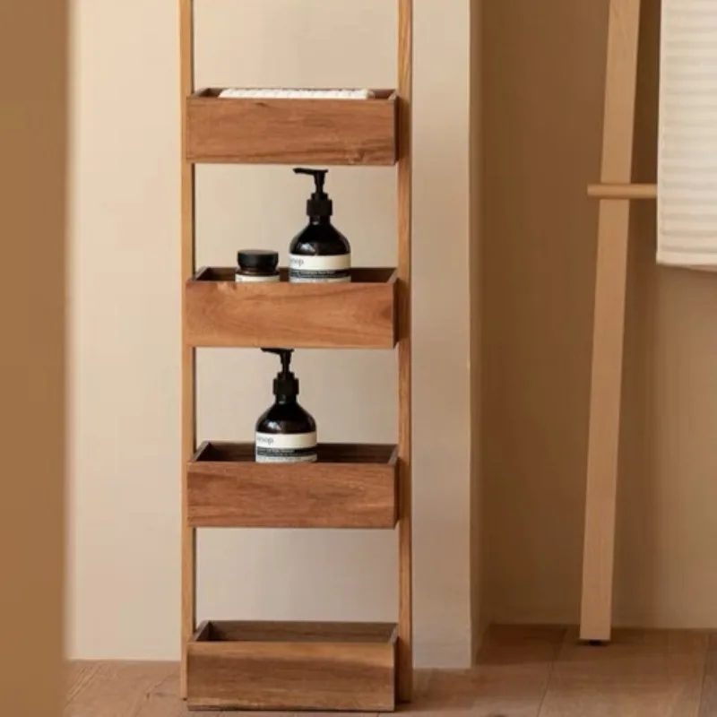 Massivholz Mehrschichtiges Lagerregal Wohnzimmer Bodentyp – Bild 4