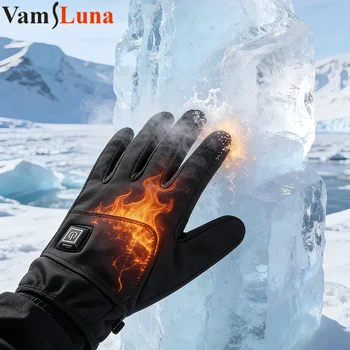 Beheizte Handschuhe, wiederaufladbar, elektrische Heizung, wasserdichte Winterhandschuhe, Touchscreen-Akku