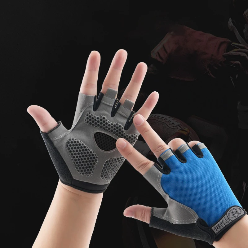 Männer Radfahren Fahrrad Handschuhe Halbe Finger Gym – Bild 5