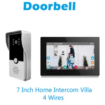 7 zoll Indoor Monitor Video Intercom System Visuelle Türsprechanlage Kamera Video Türklingel Tür Telefon Kits