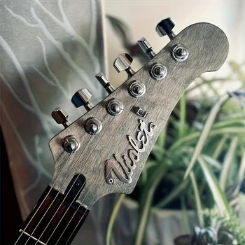 【Individuelles Produkt】Namensschild aus Edelstahl mit Namen, individuelles Metall-Logo für Gitarren