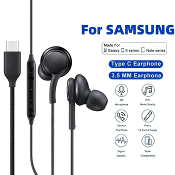 Typ C Kabelgebundener Kopfhörer für Samsung Galaxy S25 S24 S23 Ultra USB C Kopfhörer A56 A55 A54 A34 Note 20