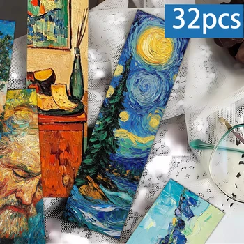 Lesezeichen der Van-Gogh-Ölgemäldeserie für Lehrer, Leser und Fans, Lesezeichen, Geschenke, Partys (32 Stück)