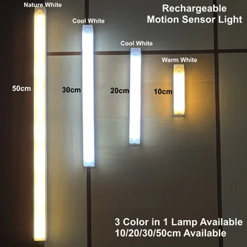 LED Motion Sensor Bar Licht Drahtlose Induktion Nachtlicht USB Aufladbare Detektor Lampe für Küche Schrank