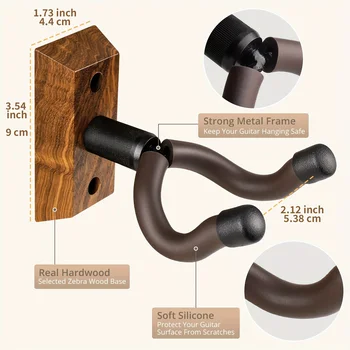 Gitarren-Wandhalterung, Gitarrenaufhänger mit drehbaren Haken, geeignet für alle Größen von Gitarren