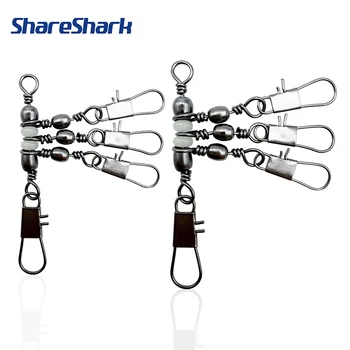 ShareShark 10 Stück 4/6/8/10 Tintenfisch-Jig-Köder Wirbel Angelrolle Drehwirbel Solider Ring Angelverbinder