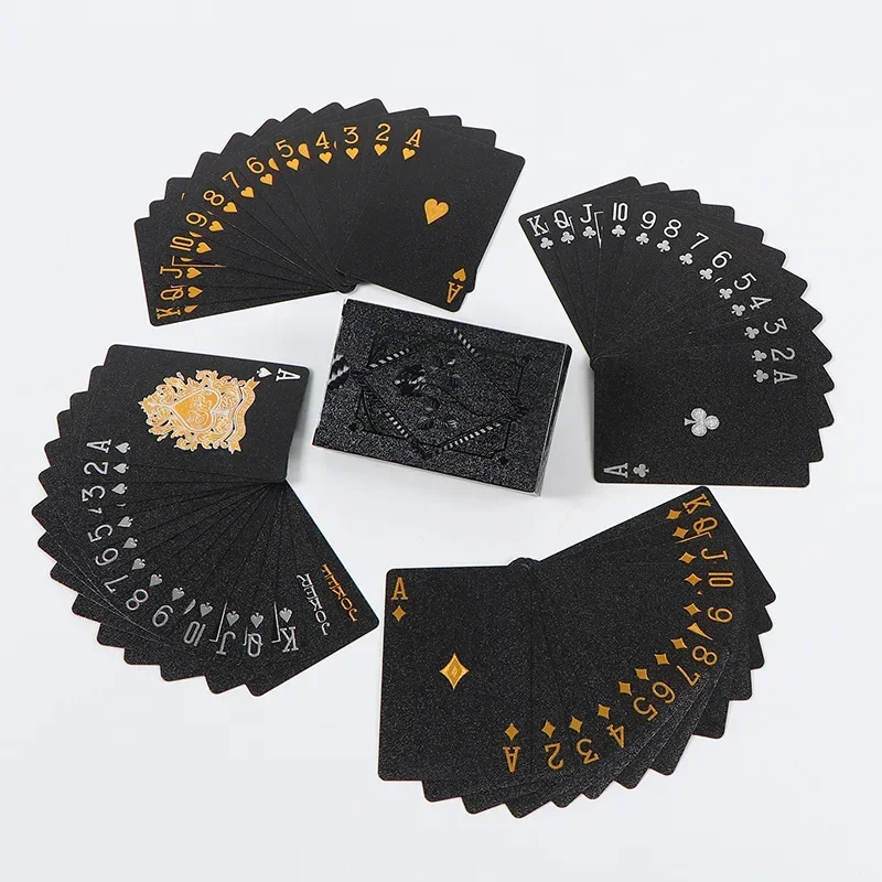 1 Stück Farbige Schwarz-Gold Spielkarten Wasserdichtes – Bild 2