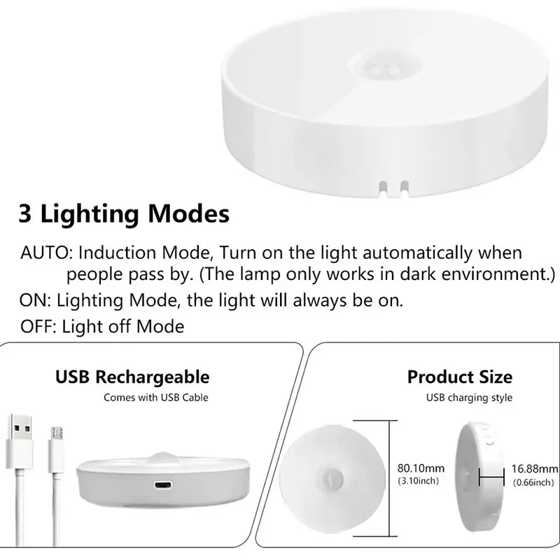 2 ~ 6 Pack Motion Sensor LED Nachtlicht USB Aufladbare 3 – Bild 6