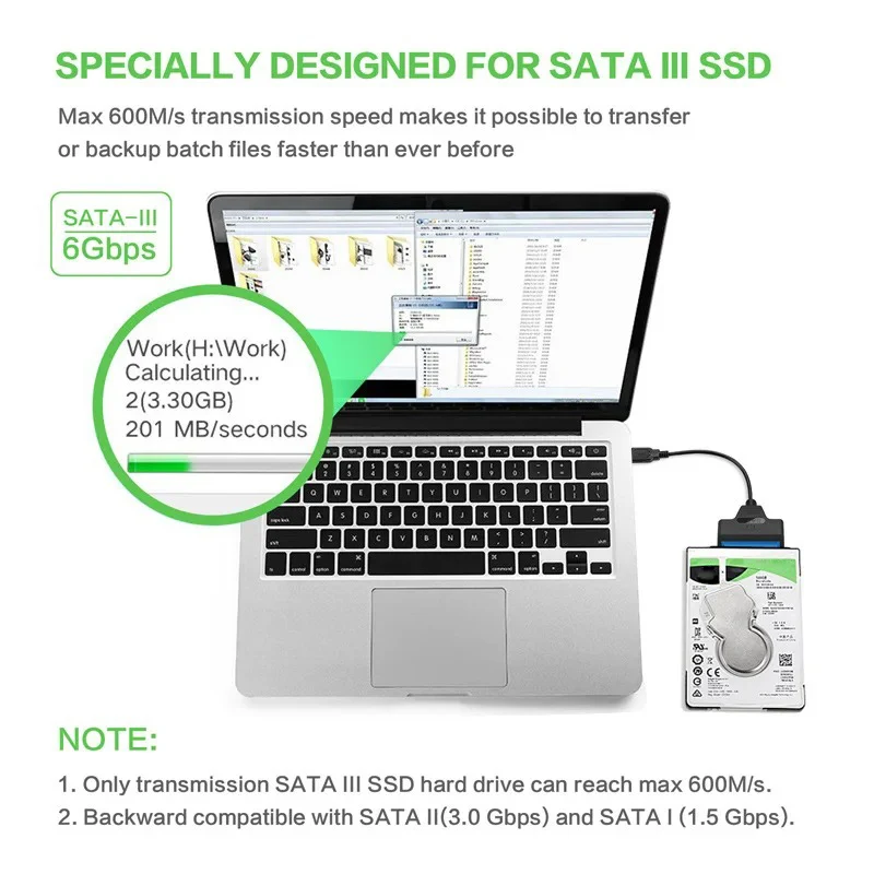 USB 3.0 SATA-Kabel-Adapter, bis zu 6 Gbit/s – Bild 6