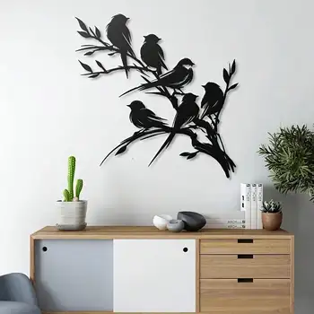 Wandkunst mit Vogelskulptur aus Metall - rostfreies, wasserdichtes Geschenk für die Inneneinrichtung