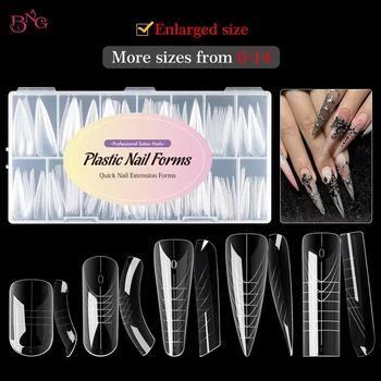 BNG Große Größe 75/150 Stk. Dual-Nagelformen für Poly-Verlängerungsgel Stiletto F1 Nagel-Formen für Builder