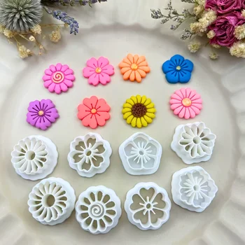 Bohemian-Blumen-Set aus Polymer-Ton-Ausstechformen, hohle Blumenformen für Ohrringe (8 Stück)