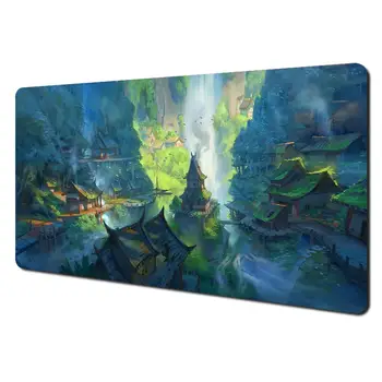 Mysteriöser Wald Geheimnisvolles Reich TCG Spielmatte 35X60CM Magic Card Battle Mat Rutschfeste Langlebige