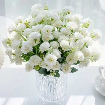 5 Gabeln 15 Köpfe künstliche Blumen kleine Nelke für Weihnachts kranz Zubehör Home Esstisch Bonsai Hochzeits