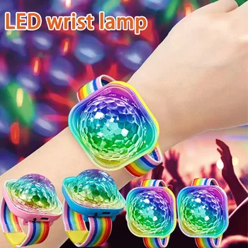 Tragbare Handgelenk-Umgebungslampe, Bühnenlicht, Disco, wiederaufladbare LED, bunte Sound-Control-Lampe