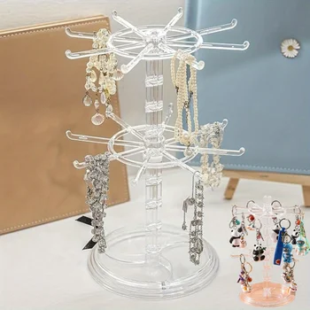 Rotierender Schmuckständer, Halskettenhalter, Schmuckbaumständer, DIY-Organizer für Armbänder, Halsketten