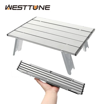 Westtune mini camping tisch ultraleicht tragbar aluminium legierung outdoor tisch roll-up klapptisch