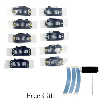 3,2 cm Clips-Set: Professionelle Haarverlängerungs- und Perückenclips für Echthaar-Ponyfransen, Schnappclips