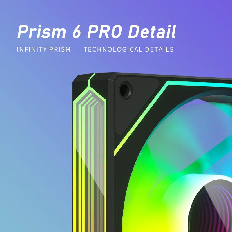 Zezzio Prism 6 PRO 120 mm PC-Gehäuselüfter ARGB 12 V 4PIN PWM – Bild 4