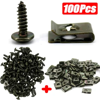 Mixed Metall Selbstschneidende Schrauben Verschluss U-förmige Clips Auto Motorrad Anti-rost Schraube