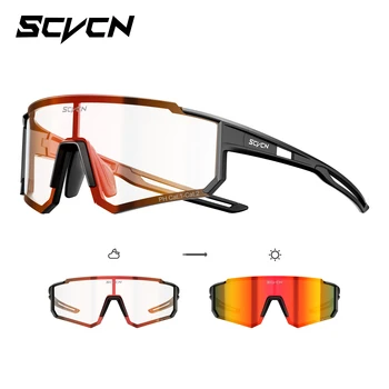 SCVCN Photochrome Sonnenbrille Outdoor Sport Fahrrad Radfahren Gläser Mann MTB Klettern Gläser Frauen Fahren