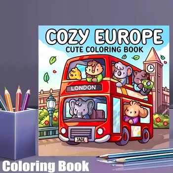 28-seitiges Cutie Europe Malbuch für Erwachsene | Malbuch, Zeichenzubehör für Weihnachten, Thanksgiving