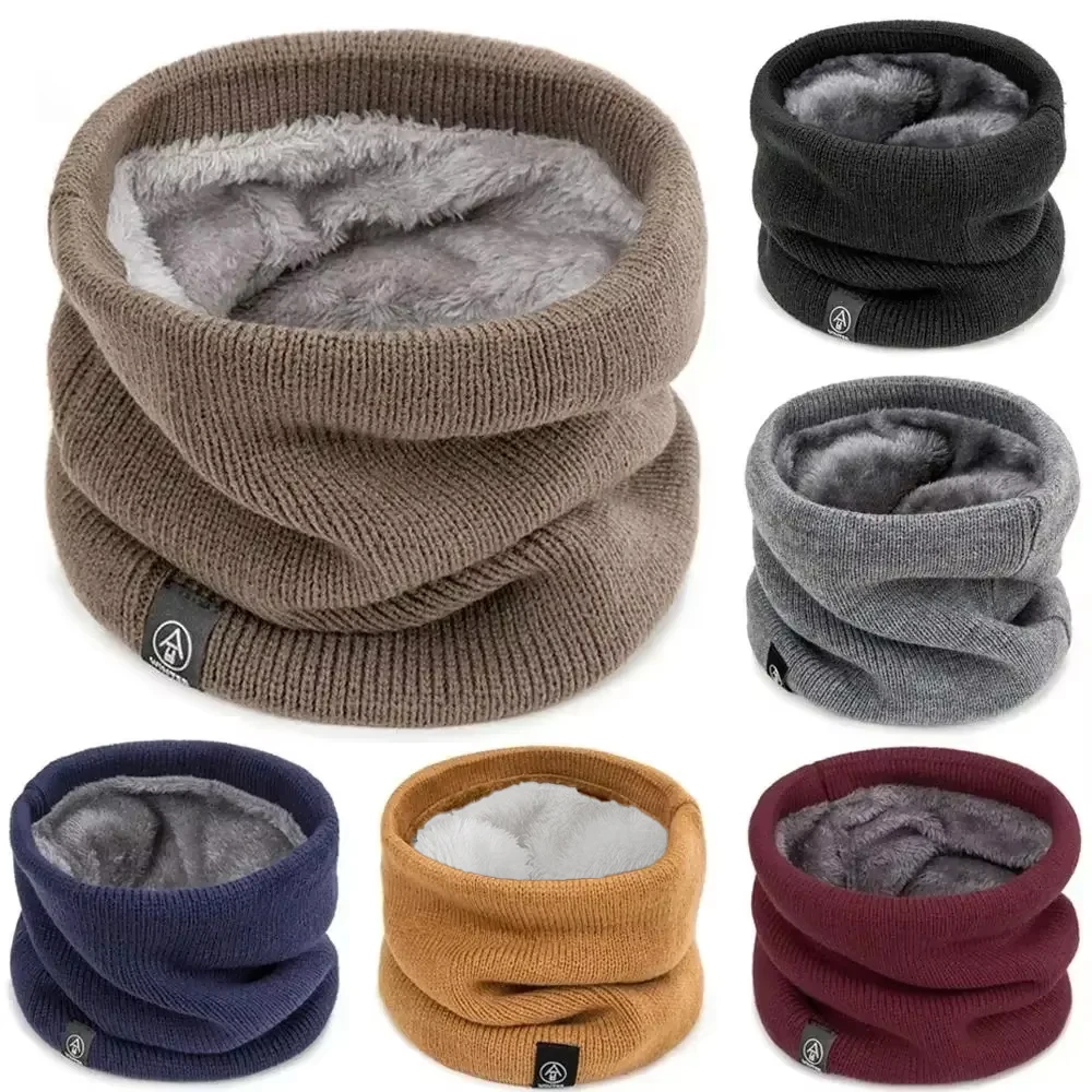 Winter Warm Gestrickte Hals Schal für Frauen Männer Plüsch – Bild 2