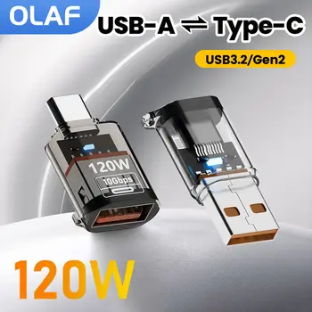 120 W Typ C auf USB A OTG-Adapter Schnellladung USB3.2 auf Typ C Buchse Adapter Schnellladung OTG für iPhone