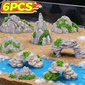 Miniatur-Bergchen Künstlicher Stein Spielzeug-Bergchen Bonsai-Ornamente Feengarten-Zubehör Heimdekoration