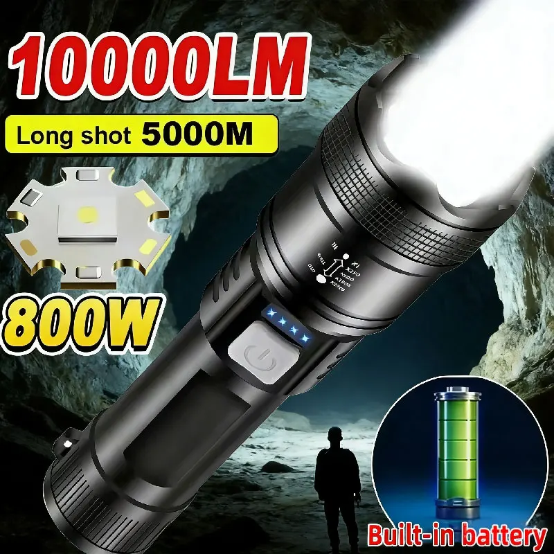 5000LM Ultrahelles taktisches Licht, eingebauter Akku