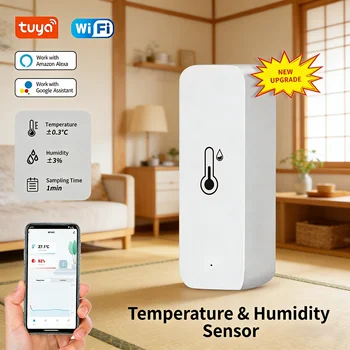 Tuya Smart WiFi Temperatur- und Feuchtigkeitssensor Innenraum-Hygrometer Thermometer APP Fernüberwachung