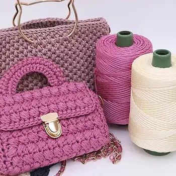 Sommer Häkelgarn Eis Seil 3mm Faden für Hand Stricken Tasche Sonnenhüte Schuhe gewebt DIY Haken Kissen Seide