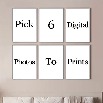 Set Personalisierte Leinwandbilder Maßgefertigte Hochzeits- und Familienfotos Poster Wandkunst (6 Stück)