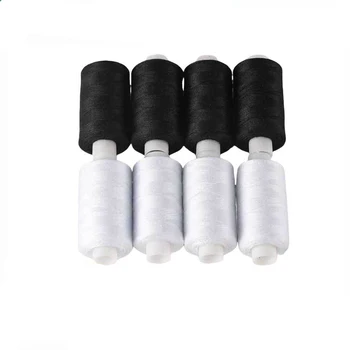 500 Yards Nähgarn Polyesterfaden Set Stark Und Langlebig Schwarz Weiß Nähgarn Für Handmaschinen (2 Stück)