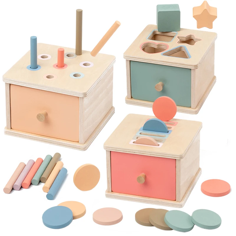 Holz Farbe Form Sortierung Spielzeug Schublade Box