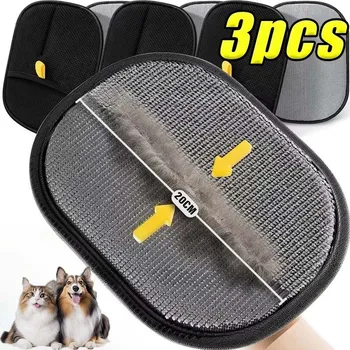 Hundesalon Reinigung Handschuh Doppelseitige Waschen Hund Katze Handschuh Selbst Reinigung (3 Stück)