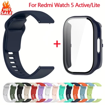 Silikonarmband + Schutzhülle für die Xiaomi Redmi Watch 5 Active, Smartwatch-Zubehör, Sportarmband für Redmi