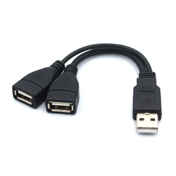 USB 2.0 Splitter Y-Kabel 1 Stecker auf 2 Buchse Verlängerungskabel Netzteil Konverter für PC Auto