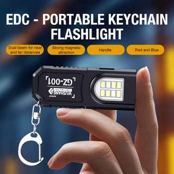 Tragbarer Schlüsselanhänger zum Umhängen, Mini-Taschenlampe, multifunktionales Notfall-Ladegerät