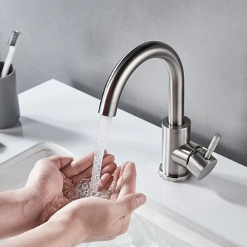 Schwarzer Nickel Bad Waschbecken Wasserhahn 304 Edelstahl heißer Kalt wasch mischer Kranhahn 360 Rotation