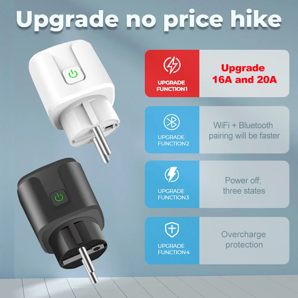 Smarte Steckdose EU 16A/20A AC100-240V WLAN Smart Plug, Alexa – Bild 2
