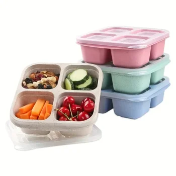 Snack-Behälter Wiederverwendbare Mahlzeiten-Vorbereitungsboxen Tragbare Lunchboxen für Kinder (4 Stück)