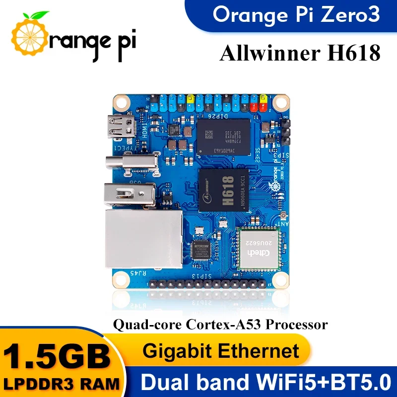 RoRuS Orange Pi Zero 3 1,5GB RAM Entwicklungsboard Allwinner – Bild 2