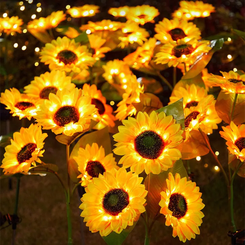 3 Köpfe 1-Kopf-Solarsimulation Sonnenblume LED-Leuchten – Bild 2