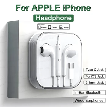 Apple Typ C Kabelkopfhörer für iPhone 11 13 14 15 16 17 Pro Max iPad Laptops Tablet 3,5 mm Telefon Kopfhörer
