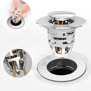 Bad Waschbecken Stecker Stopper Waschbecken Universal Drücken Wasser Stecker Abtropffläche Filter