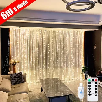 USB-Lichterkette, Urlaub, Hochzeit, Lichterkette, Girlande, Lichter für Schlafzimmer, 3/4/6 m, Fernbedienung